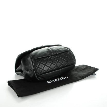 Chanel Shiny Lambskin Quilted Large Trianon Messenger Flap Black 4 of 8