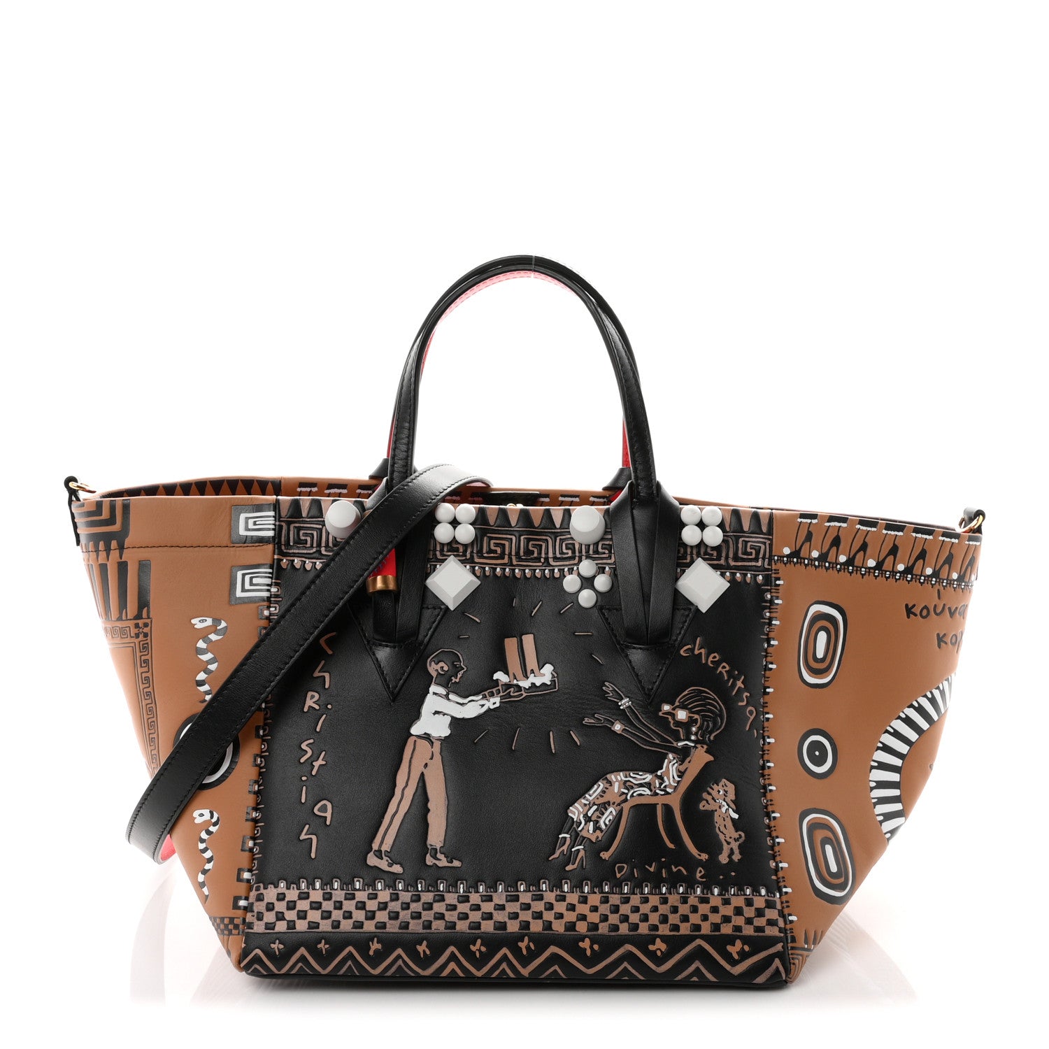 Christian Louboutin Calfskin Greekaba Tote Multicolor 1 of 9