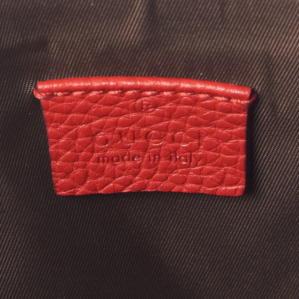 Gucci Pebbled Calfskin Animalier Tiger Zip Pouch Red 8 of 8