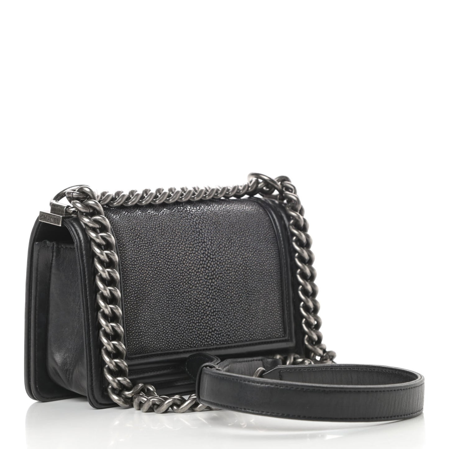 Galuchat Stingray Small Boy Flap Black