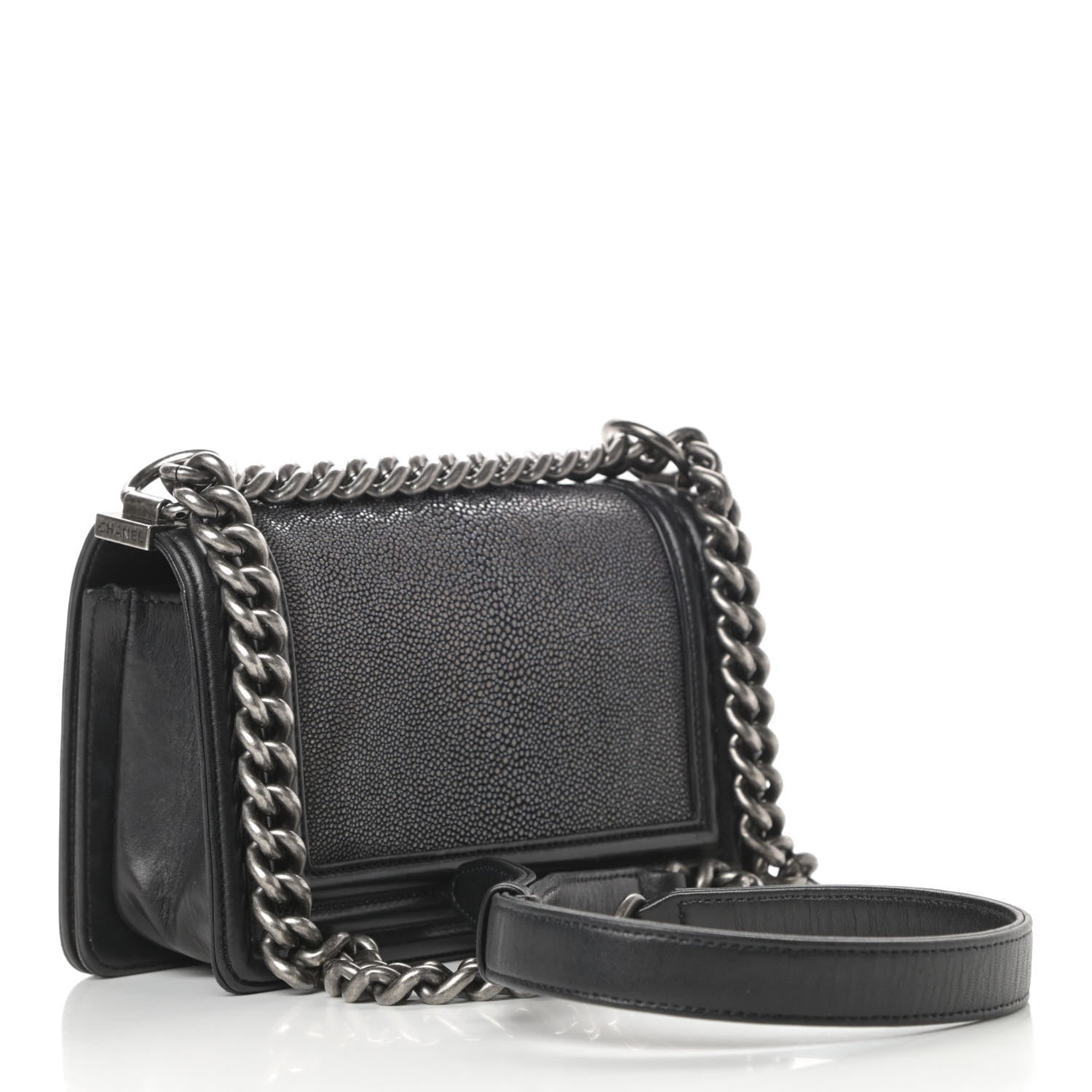 Chanel Galuchat Stingray Small Boy Flap Black 3 of 17