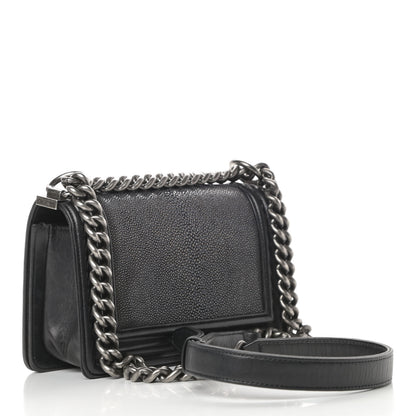 Chanel Galuchat Stingray Small Boy Flap Black 3 of 17