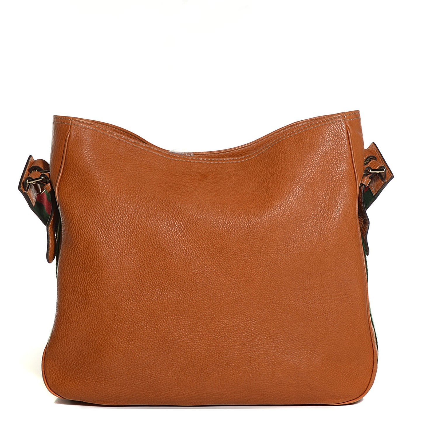 Pebbled Calfskin Medium Heritage Shoulder Bag Light Tobacco