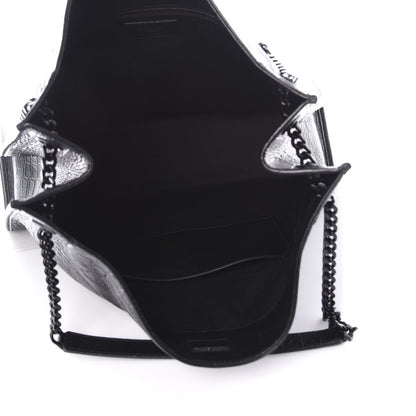 Saint Laurent Calfskin Crocodile Embossed Monogram Large Niki Shopping Bag Black 5 of 9
