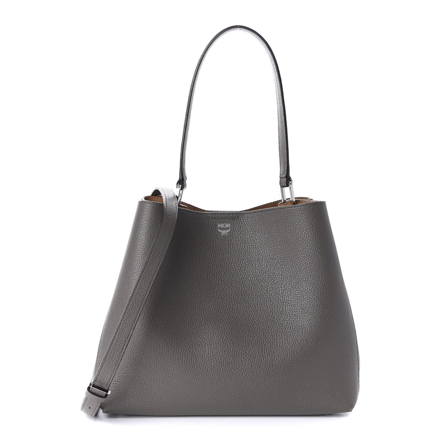 Grained Calfskin Sarah Medium Visetos Hobo Grey