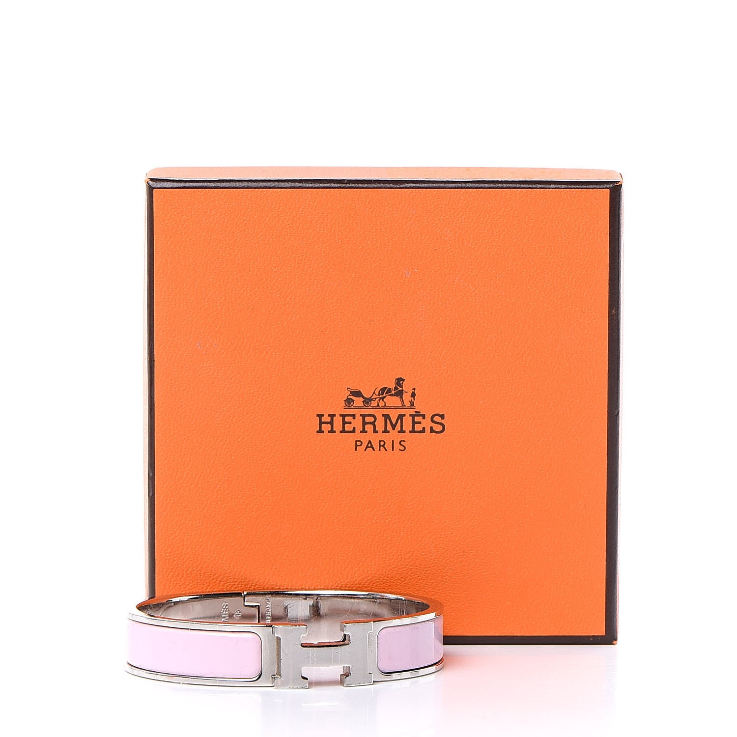 Hermes Enamel Narrow Clic Clac H Bracelet PM Rose Dragee 6 of 6
