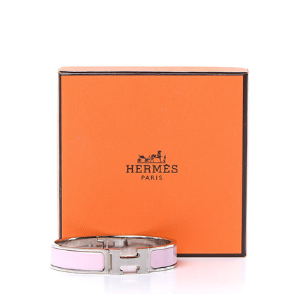 Hermes Enamel Narrow Clic Clac H Bracelet PM Rose Dragee 6 of 6