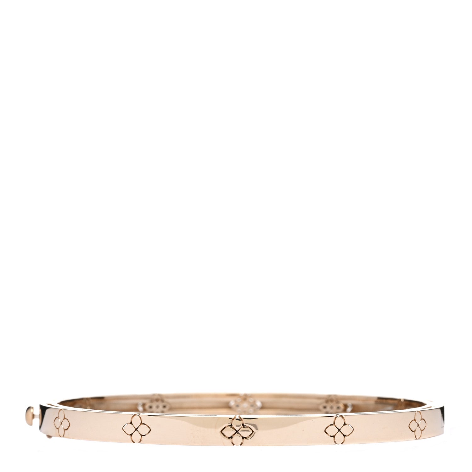 Roberto Coin 18K Rose Gold Diamond Narrow Love in Verona Bangle Bracelet 2 of 3