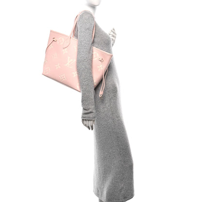 Louis Vuitton Empreinte Monogram Giant Neverfull MM Pink Quartz Beige 2 of 10