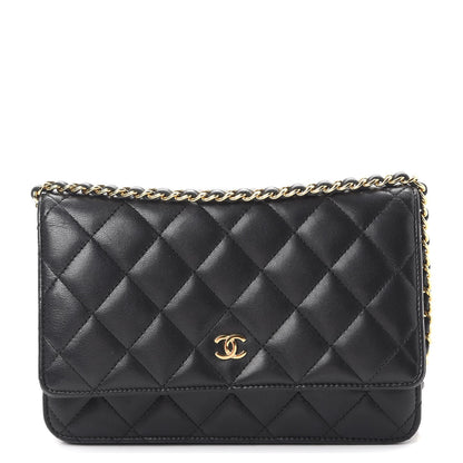 Chanel Lambskin Quilted Wallet On Chain WOC Black 1 of 9