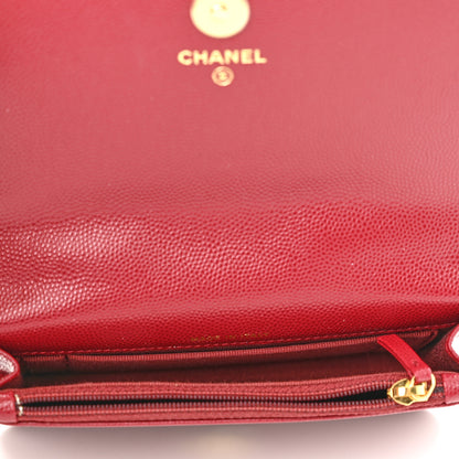 Chanel Caviar Quilted Pocket Twins Clutch With Chain Burgundy 5 of 12