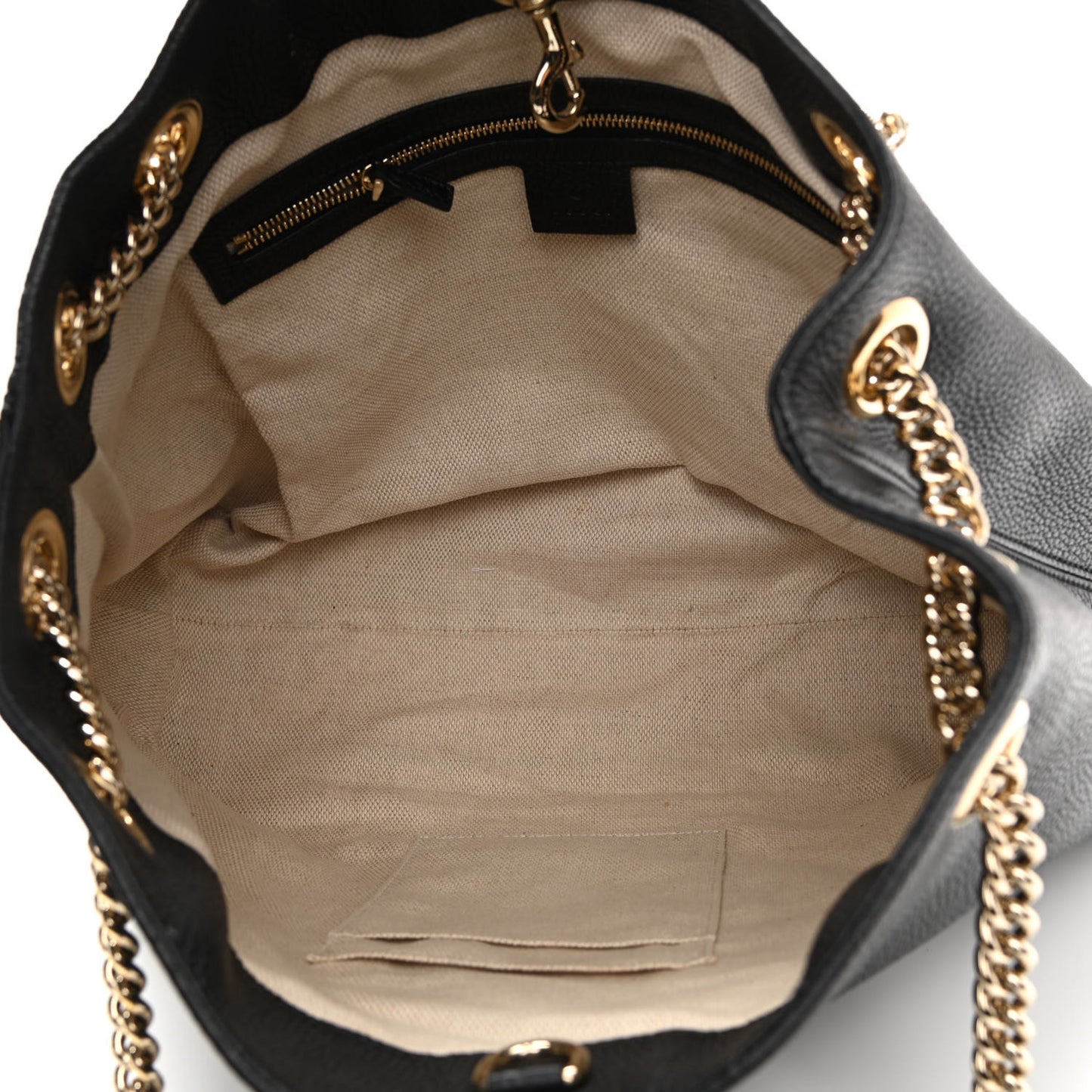 Pebbled Calfskin Medium Soho Chain Shoulder Bag Black