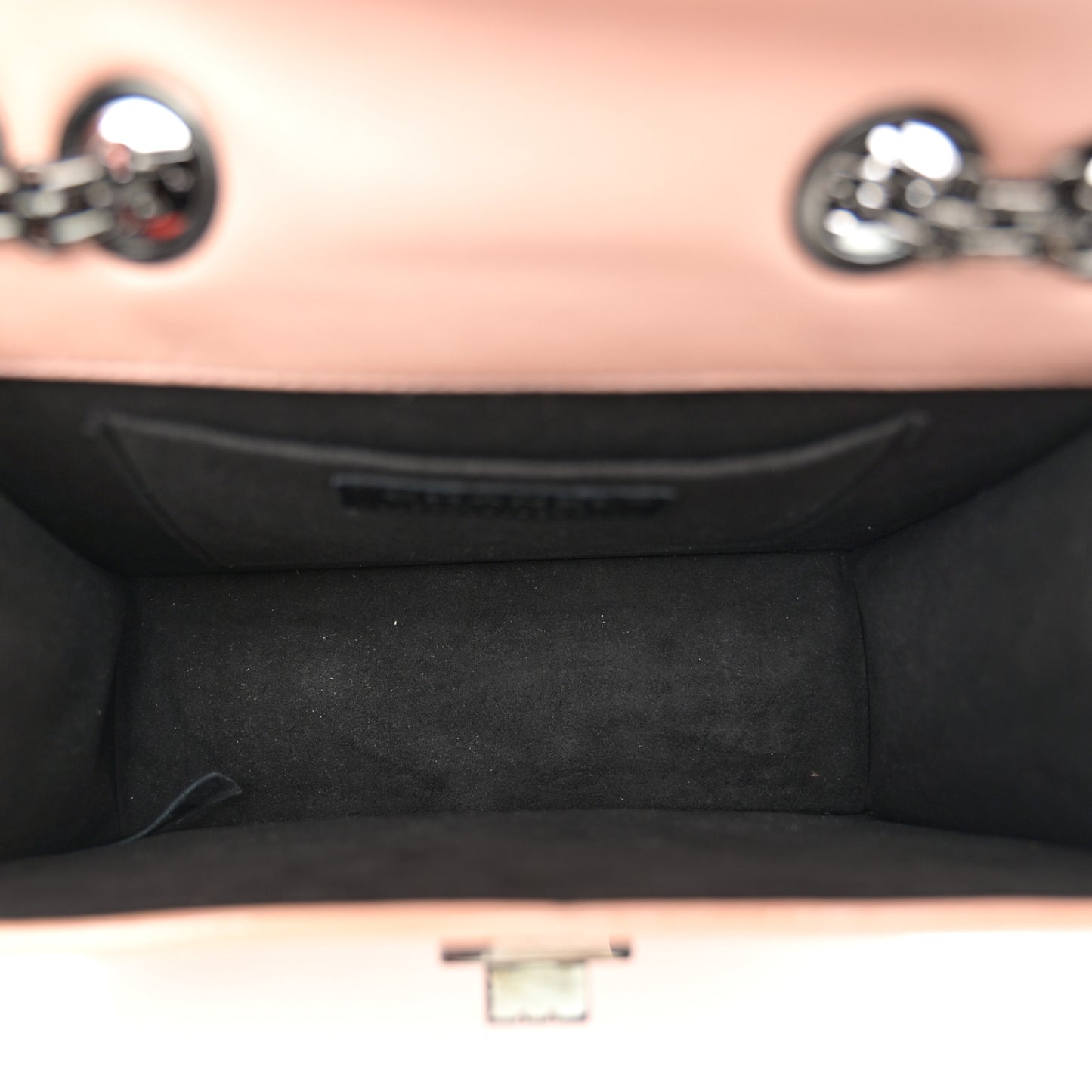 Patent Mademoiselle Flap Beige Black
