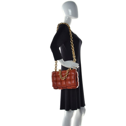 Bottega Veneta Lambskin Maxi Intreccio Padded Chain Cassette Crossbody Bag Maple 2 of 11
