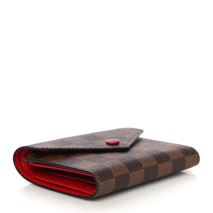Louis Vuitton Damier Ebene Victorine Wallet Red 4 of 11