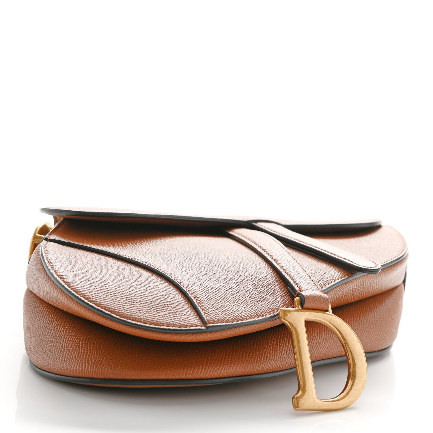 Christian Dior Grained Calfskin Saddle Bag Camello 4 of 9
