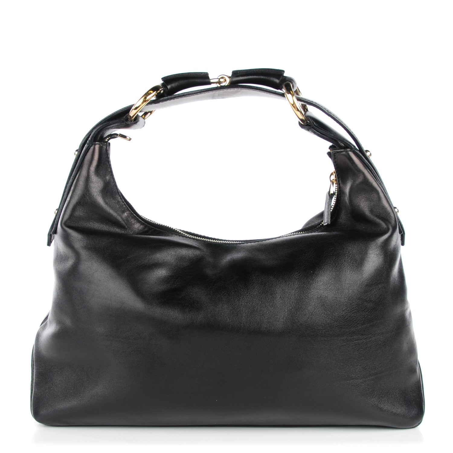 Gucci Calfskin Medium Horsebit Chain Hobo Black 1 of 7