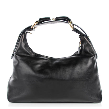 Gucci Calfskin Medium Horsebit Chain Hobo Black 1 of 7