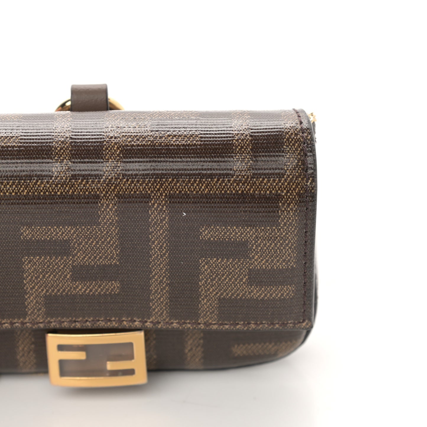 Glazed Fabric FF 1974 Nano Baguette Charm Mogano Panna
