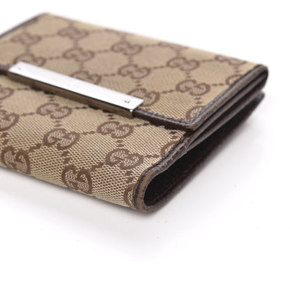 Gucci Monogram Metal Bar French Flap Wallet Beige Ebony Cocoa 7 of 11