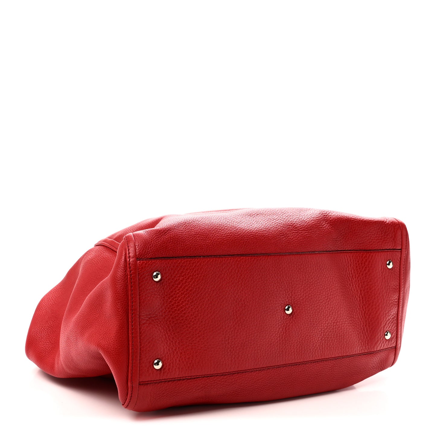 Pebbled Calfskin Large Soho Shoulder Bag Red