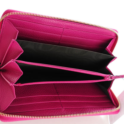 Gucci Pebbled Calfskin Soho Zip Around Wallet Bright Bougainvillea 5 of 7