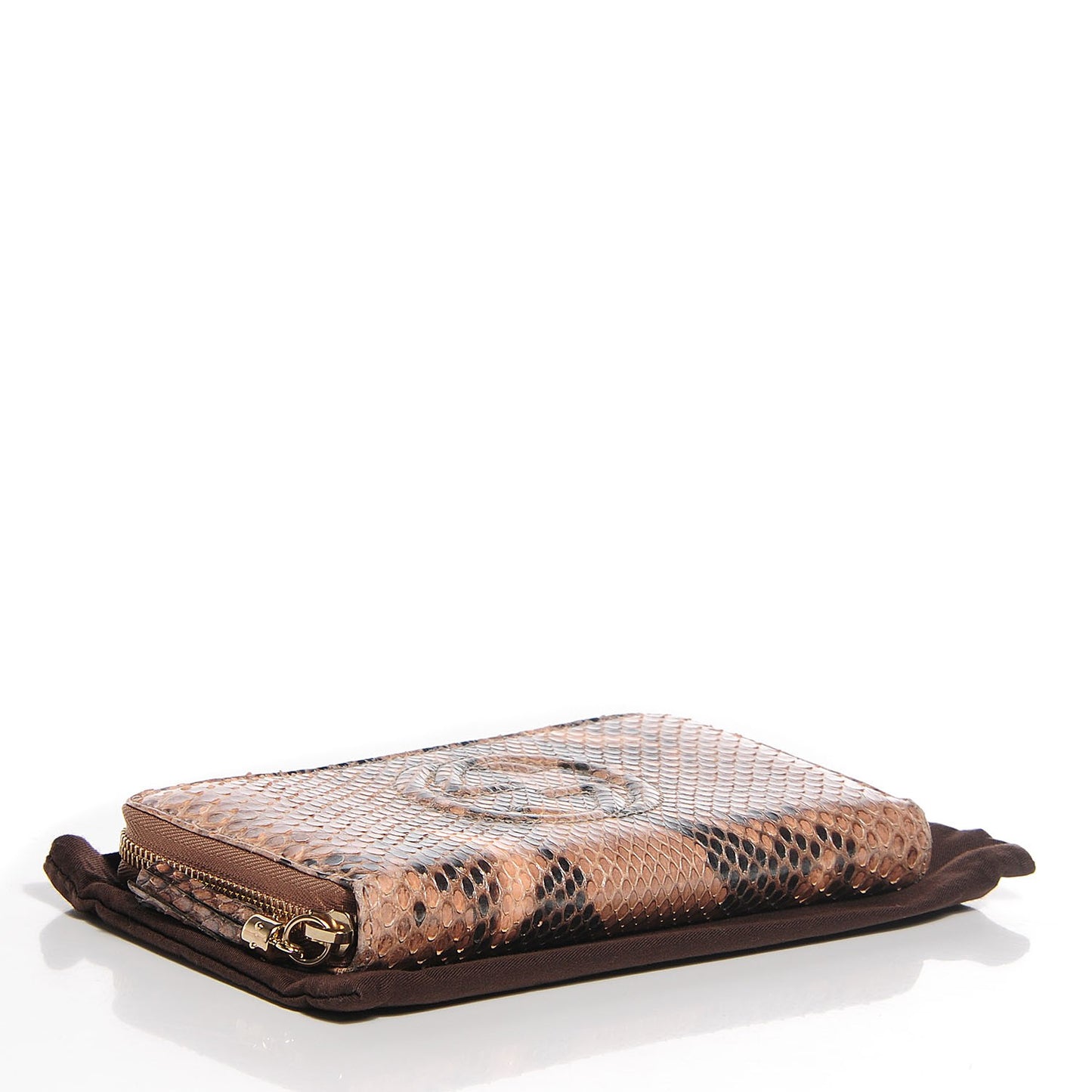 Metallic Python Soho Zip Around Wallet
