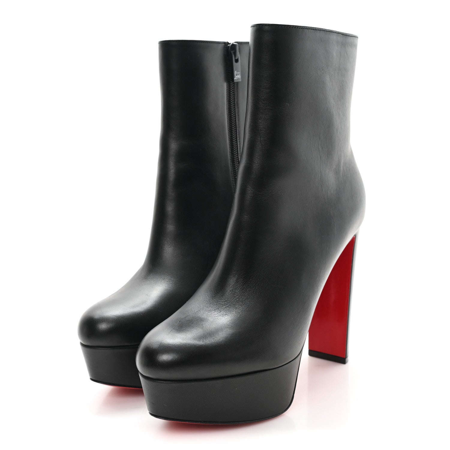 Christian Louboutin Calfskin Loo Booty 130 Ankle Boots 38.5 Black 4 of 9