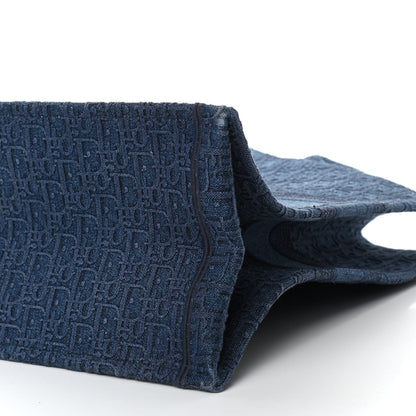 Christian Dior Oblique Denim Book Tote Denim Blue 9 of 13