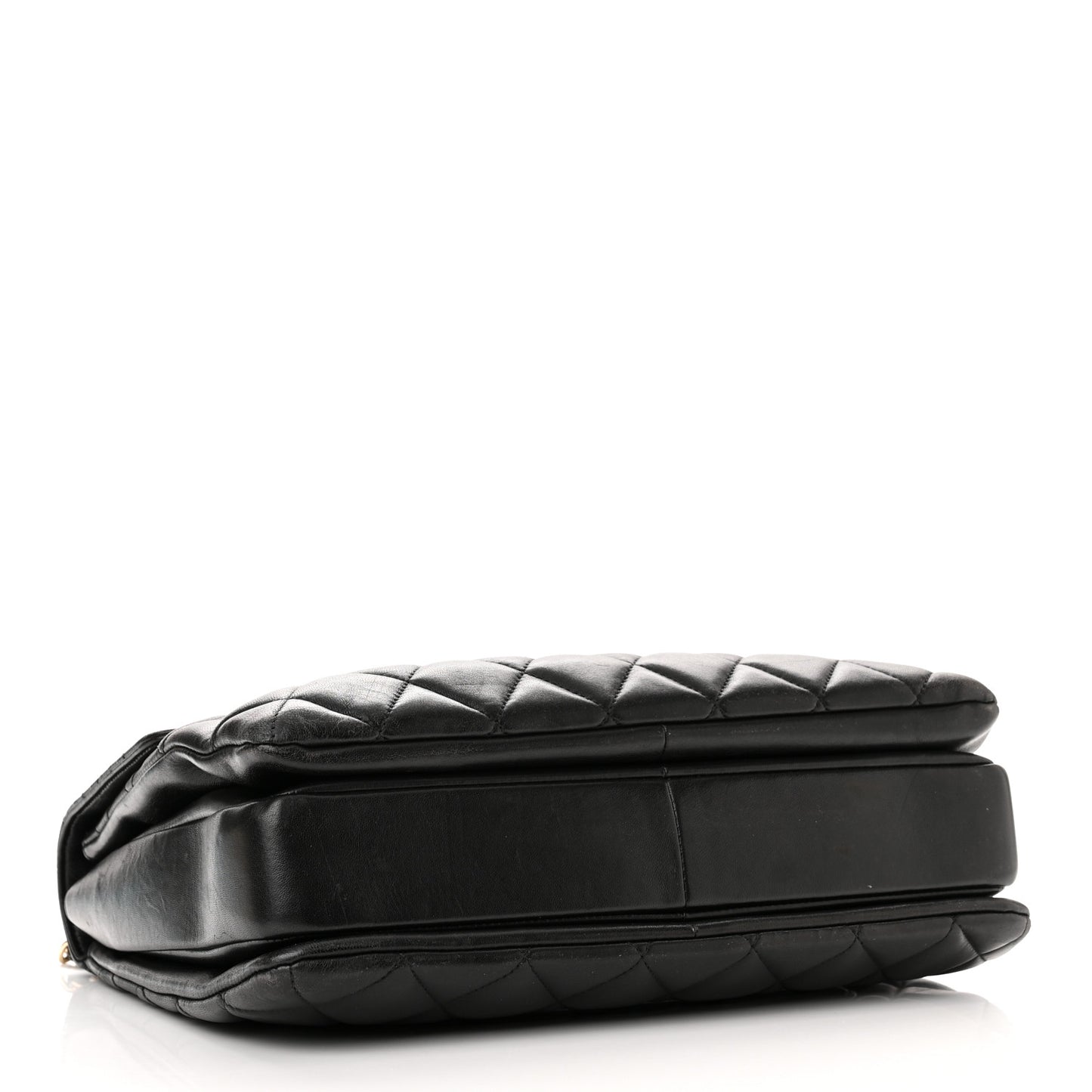 Lambskin Quilted Large Trendy CC Dual Handle Flap Bag Black