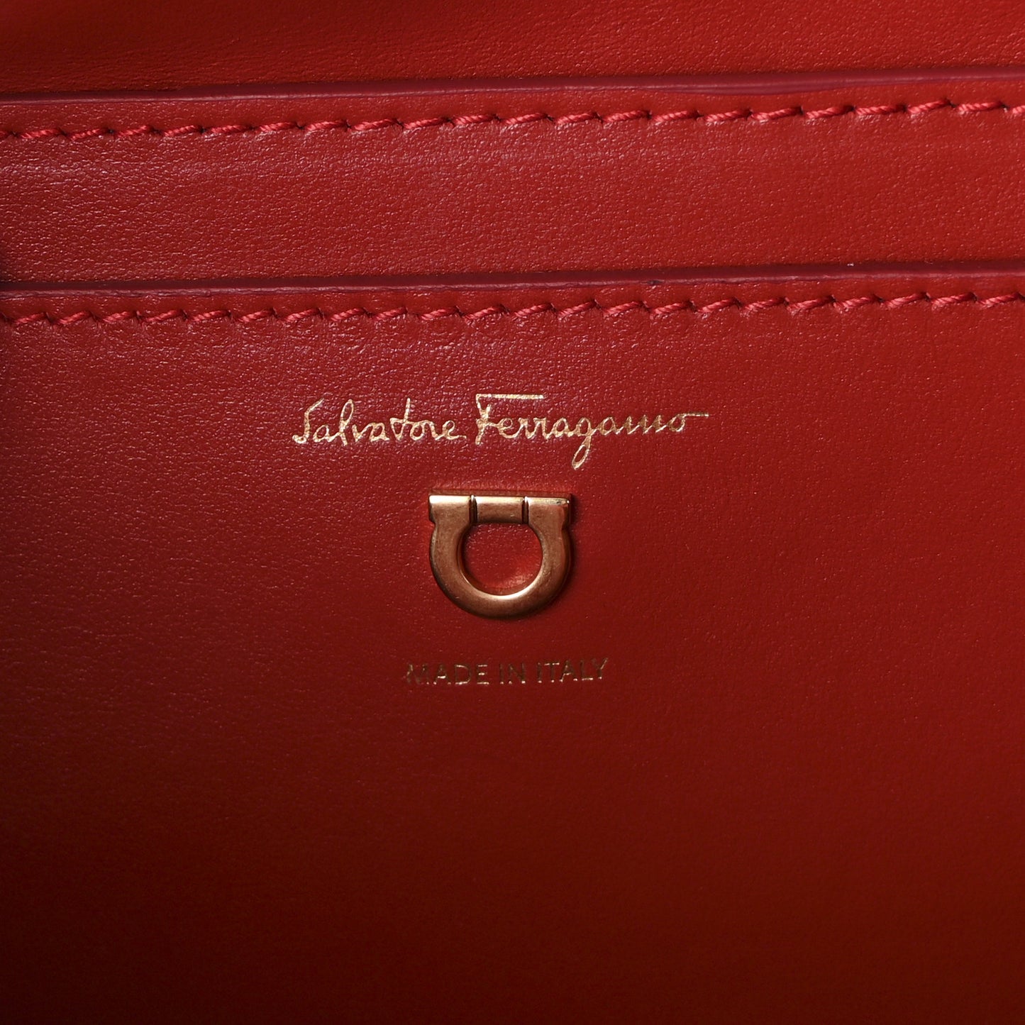 Calfskin Quilted Gancini Camera Bag Red