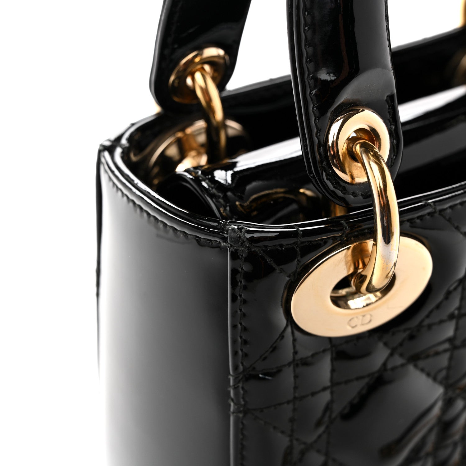 Christian Dior Patent Cannage Mini Lady Dior Black 12 of 13