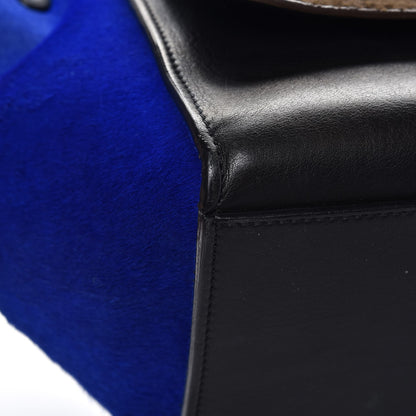 Celine Pony Hair Smooth Calfskin Tri-color Medium Trapeze Cobalt 11 of 17