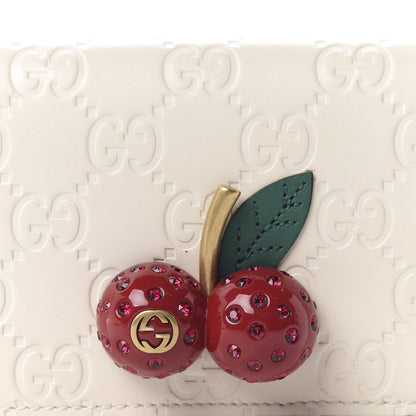 Gucci Guccissima Cherries Card Case Wallet White 8 of 8