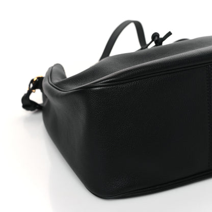 Versace Grained Calfskin La Medusa Bucket Bag Black 7 of 8