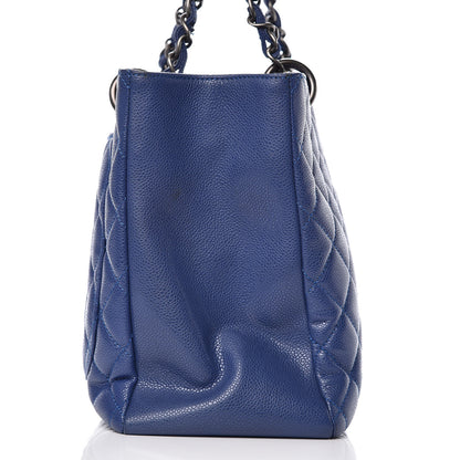 Chanel Caviar Quilted Grand Shopping Tote GST Dark Blue 11 of 12