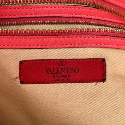 Valentino Garavani Vitello Rockstud Double Handle Tote Deep Rose 5 of 17