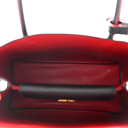 Prada Saffiano Cuir Small Double Bag Black Fuoco 5 of 9