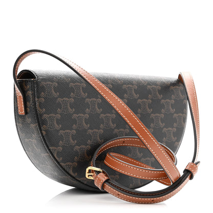 Celine Calfskin Triomphe Canvas Besace Tan 3 of 9