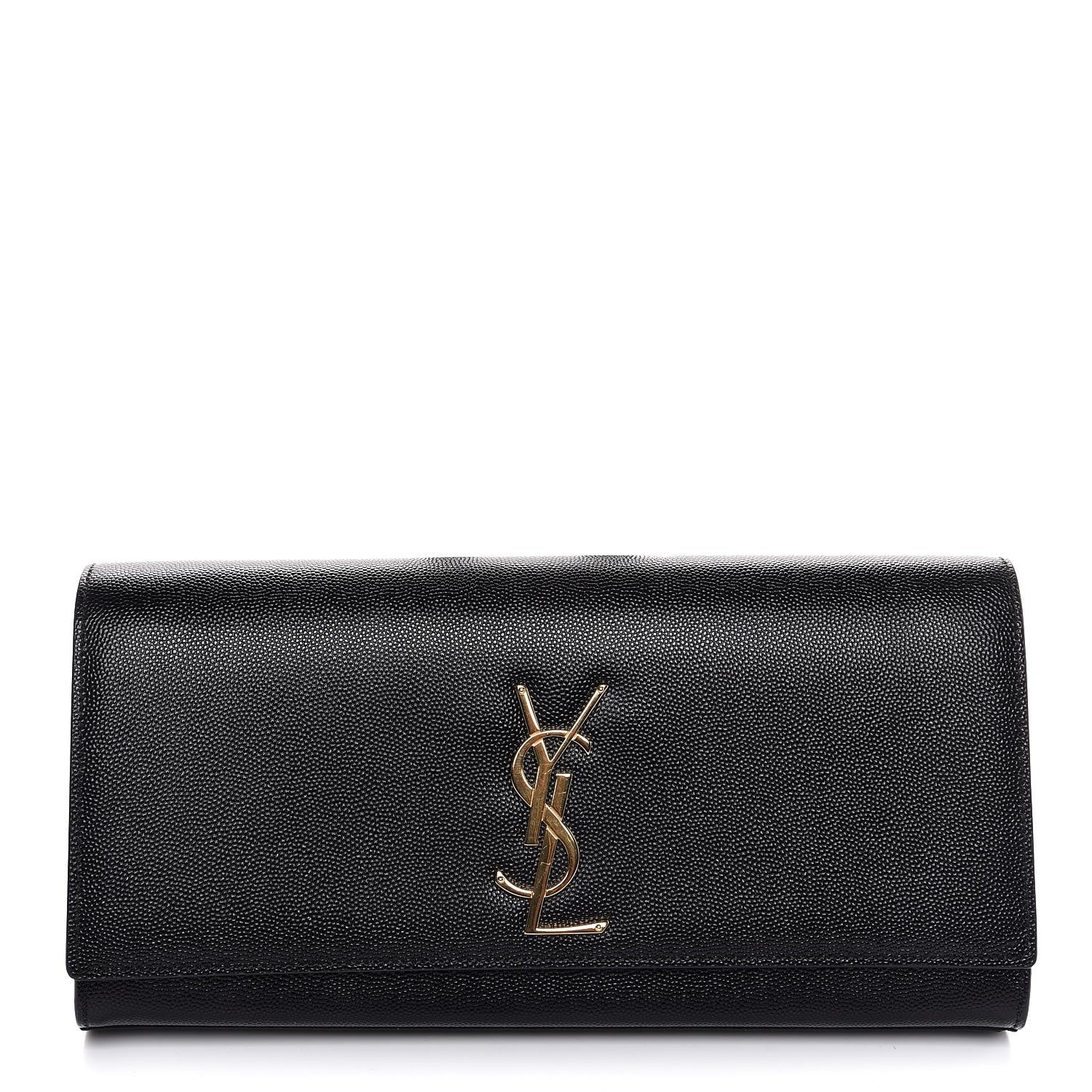 Saint Laurent Grain De Poudre Monogram Cassandre Clutch Black 1 of 7