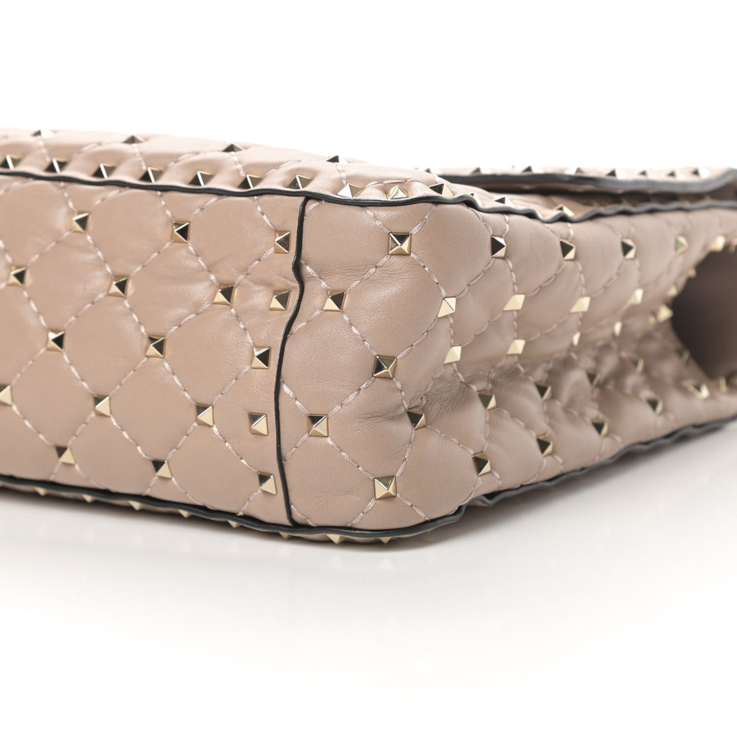 Nappa Large Rockstud Spike Shoulder Bag Poudre