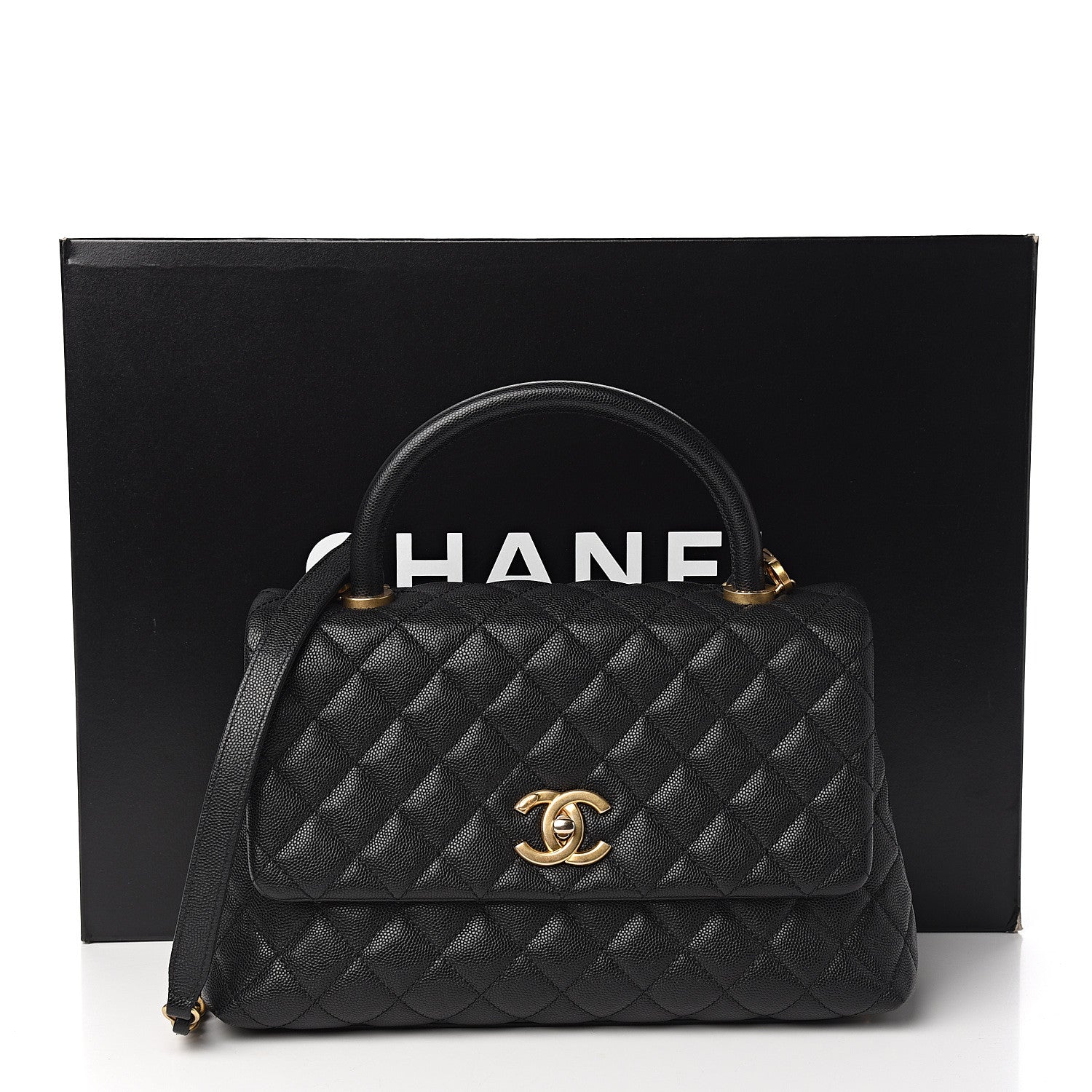 Chanel Caviar Quilted Small Coco Handle Flap Black 10 of 10