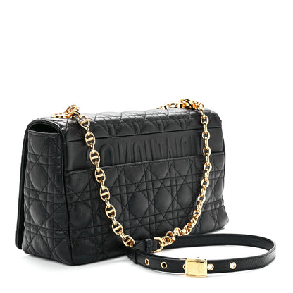 Christian Dior Grained Calfskin Cannage Large Caro Bag Black 3 of 12