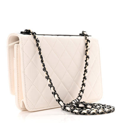 Chanel Lambskin Quilted Trendy CC Wallet On Chain WOC White 3 of 12