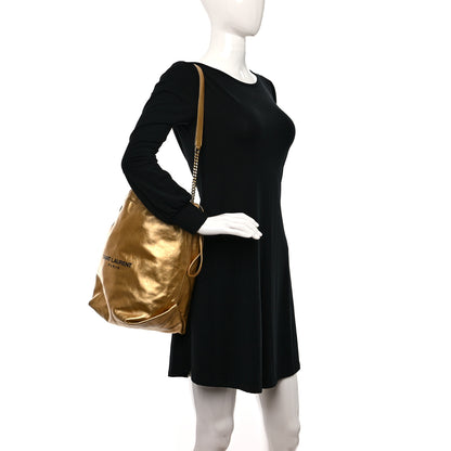 Saint Laurent Lambskin Teddy Drawstring Bag Gold 2 of 12