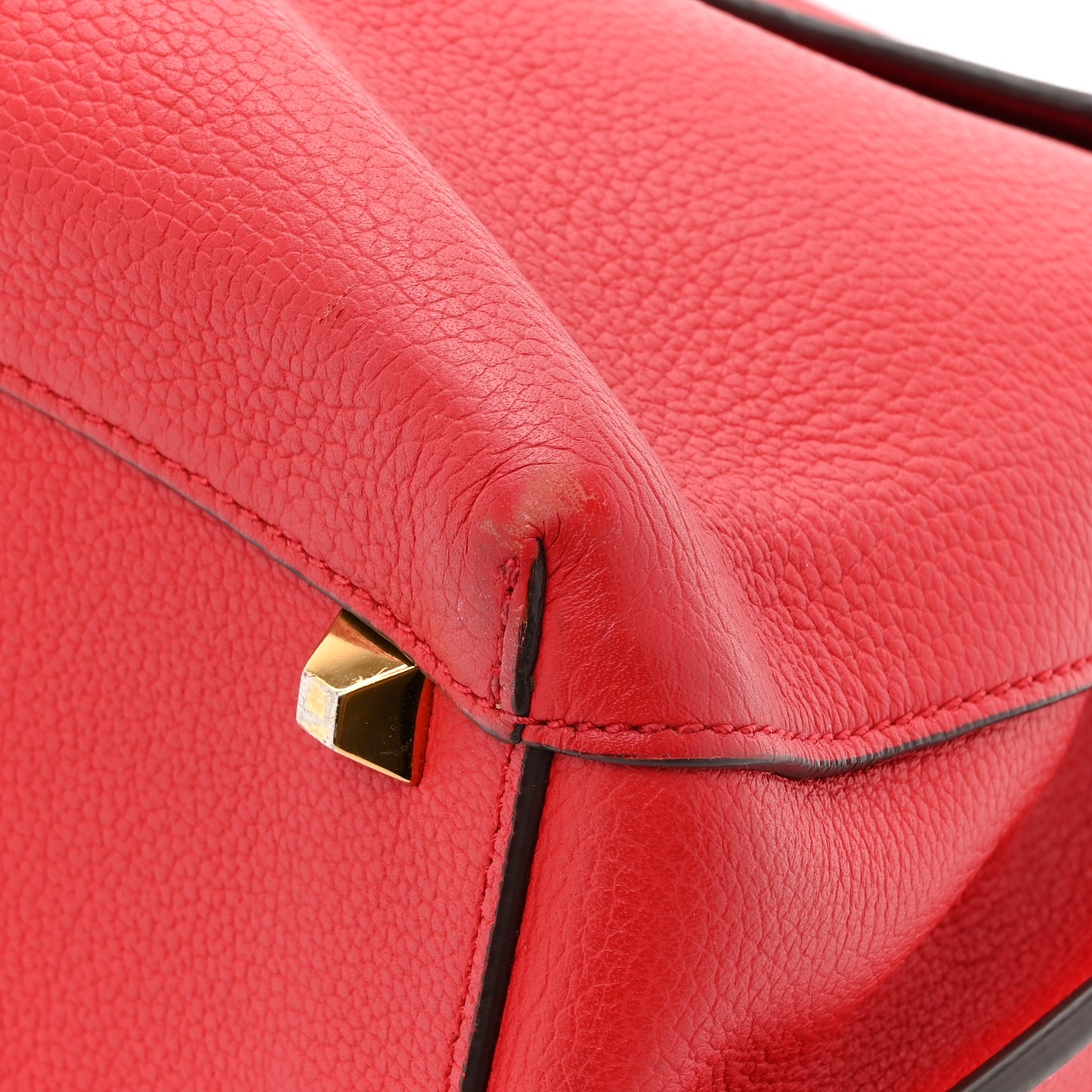 Grained Calfskin Large Milla Convertible Backpack Red