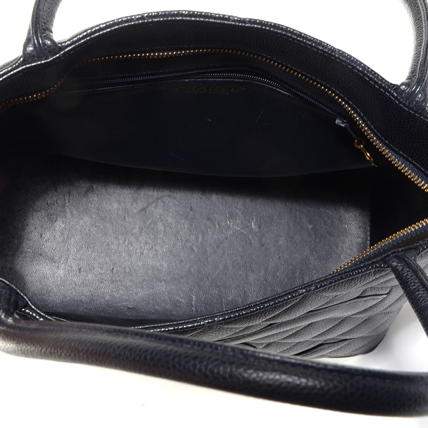 Caviar Quilted Medallion CC Tote Navy