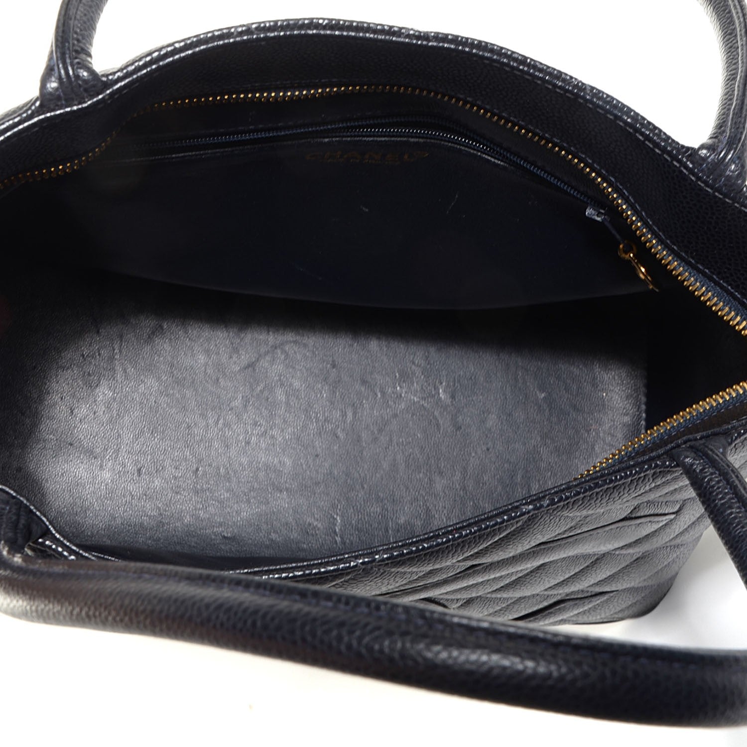 Chanel Caviar Quilted Medallion CC Tote Navy 5 of 8