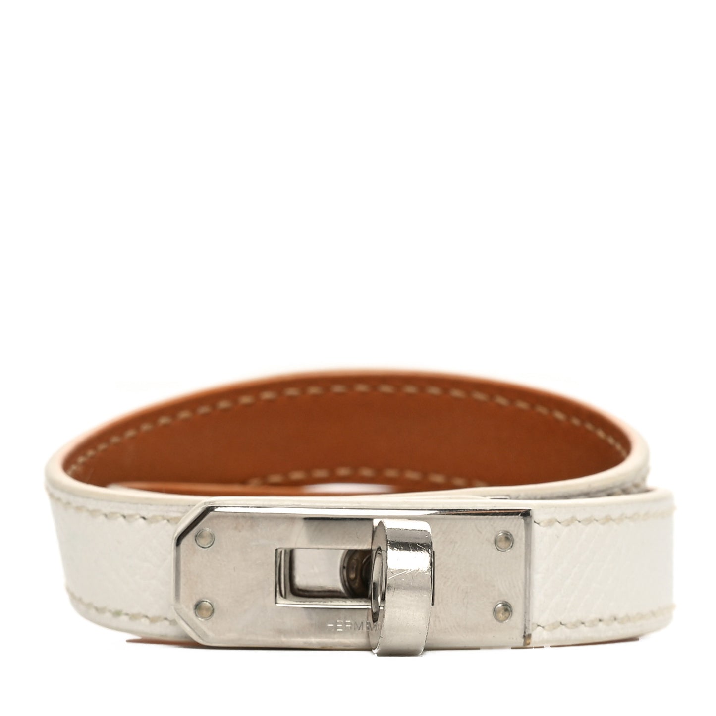 Epsom Kelly Double Tour Bracelet S White