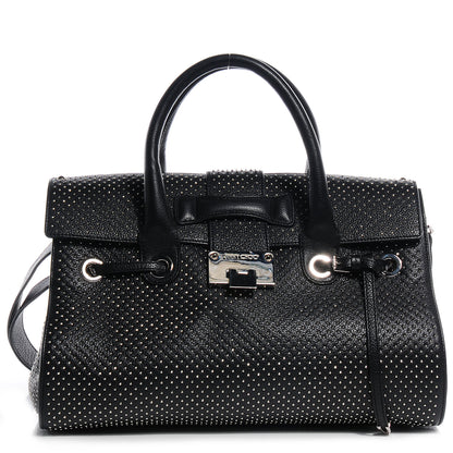 Jimmy Choo Studded Grainy Leather Medium Rosalie Black 1 of 10